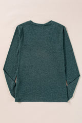 Mist Green Solid Color Long Sleeve V Neck Top Long Sleeve Tops JT's Designer Fashion