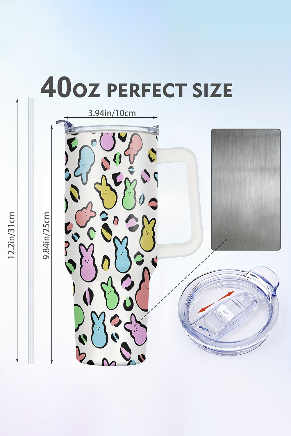 White Easter Bunny Thermal Cup 1200ML Tumblers JT's Designer Fashion