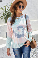 Multicolor Ombre Tie Dye Loose Leisure Sweatshirt Sweatshirts & Hoodies JT's Designer Fashion