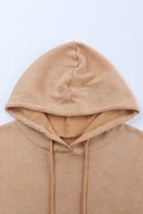 Waffle Knit Kangaroo Pocket Hooded Sweatshirt Sweatshirts & Hoodies JT's Designer Fashion