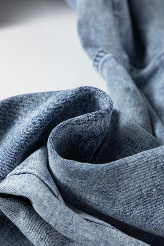 Ashleigh Blue Acid Wash Exposed Seam Drawstring Elastic Waistband Jeans Jeans JT's Designer Fashion