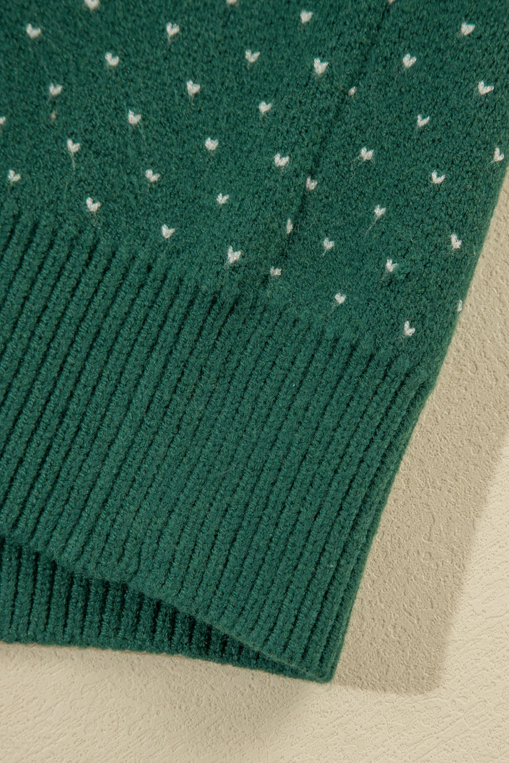 Green Christmas Snowflake Dotted Print Round Neck Sweater Sweaters JT's Designer Fashion