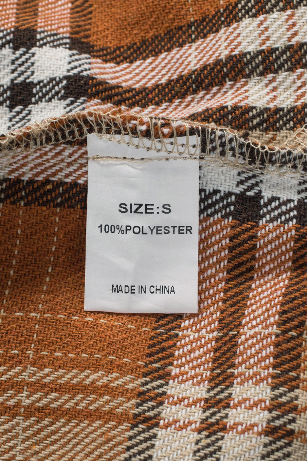 Orange Plaid Color Block Patchwork Shirt Jacket with Pocket Plaid Shackets JT's Designer Fashion
