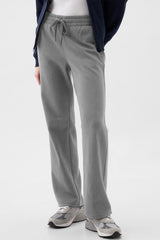 Light Grey Solid Color Fleece Lined Drawstring Waist Casual Pants Pants & Culotte JT's Designer Fashion