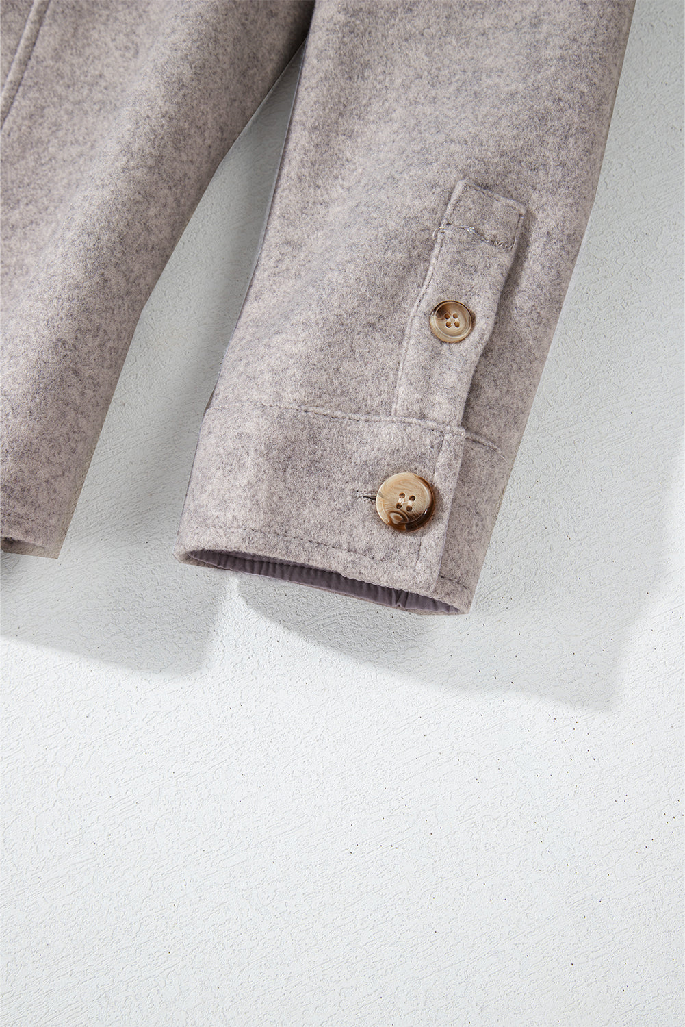 Light Grey Turn Down Collar Flap Pockets Buttoned Shacket Jackets JT's Designer Fashion