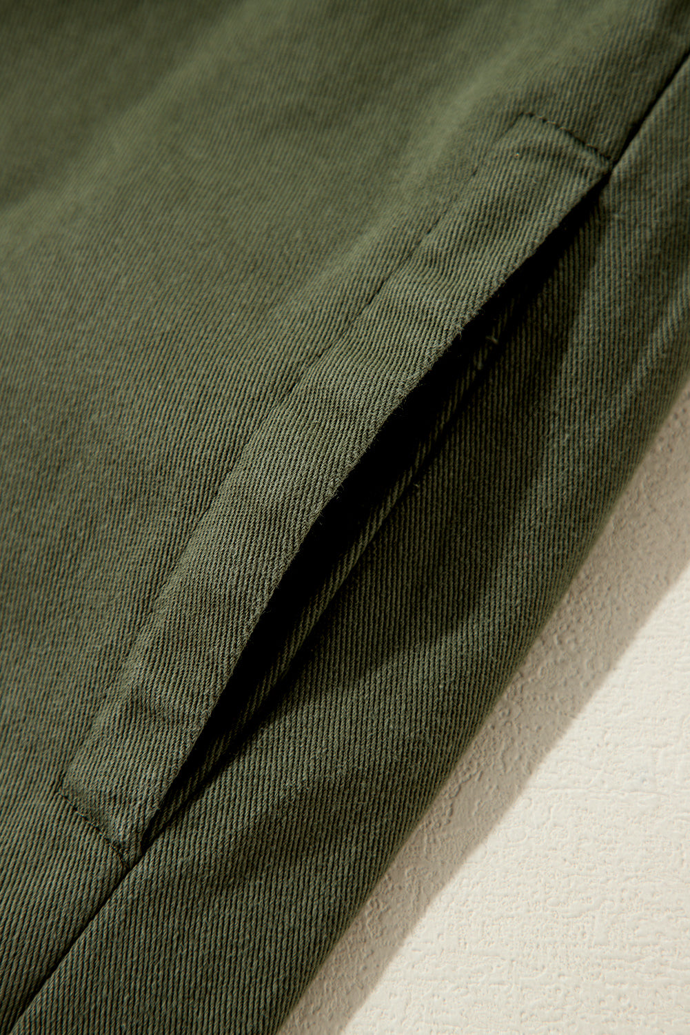 Moss Green Snap Button Zipper Tight Waist Collared Jacket Jackets JT's Designer Fashion