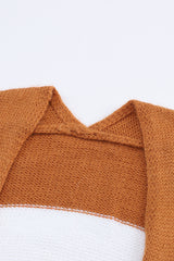 Multicolor Colorblock Open Front Long Knit Cardigan Sweaters & Cardigans JT's Designer Fashion