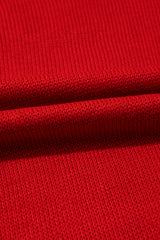 Racing Red Merry Graphic Sequin Sleeves Christmas Turtleneck Sweater Sweaters JT's Designer Fashion