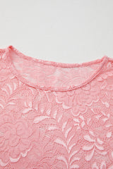 Blossom Floral Lace Sheer Long Sleeve Top Long Sleeve Tops JT's Designer Fashion