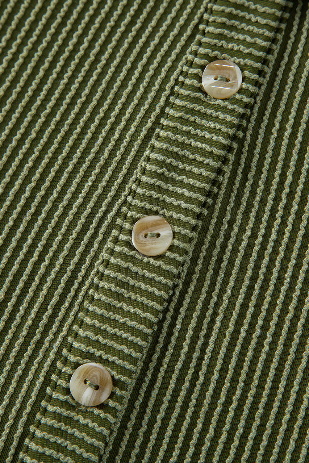 Moss Green Corded Buttons Placket Drop Shoulder Collared Shift Dress Mini Dresses JT's Designer Fashion