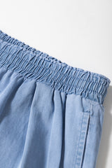Beau Blue Casual Wide Slit Leg High Waist Loose Plus Size Jeans Plus Size Bottoms JT's Designer Fashion