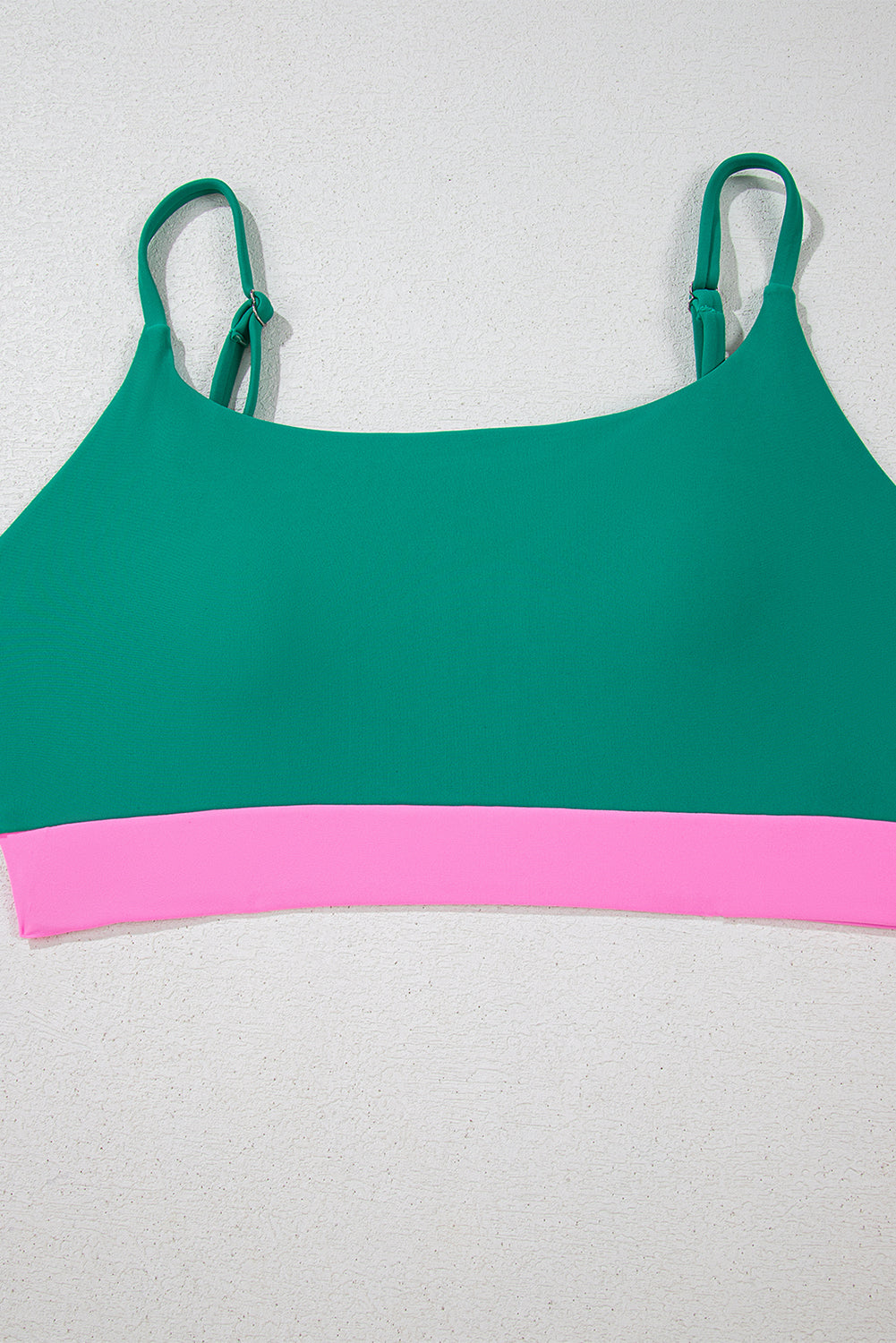Sea Green Contrast Trim Colorblock Patchwork High Waisted Bikini High Waisted Swimsuit JT's Designer Fashion