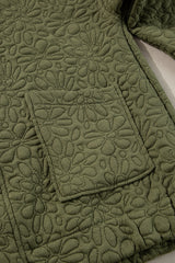 Jungle Green Floral Quilted Jacket Jackets JT's Designer Fashion