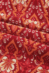 Orange Plus Size Printed Surplice Neck Empire Waist Flowy Mini Dress Plus Size Mini Dresses JT's Designer Fashion