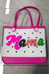 Rose Red mama Print Self-assembly Straps Hollowed EVA Beach Bag Handbags JT's Designer Fashion
