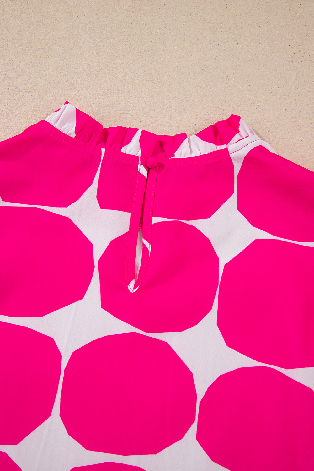 Rose Bubblegum Pattern Frilled Collar Flutter Sleeve Top Blouses & Shirts JT's Designer Fashion
