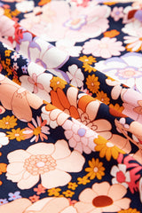 Black Floral Print Smocked High Waist Square Neck Jumpsuit Jumpsuits & Rompers JT's Designer Fashion