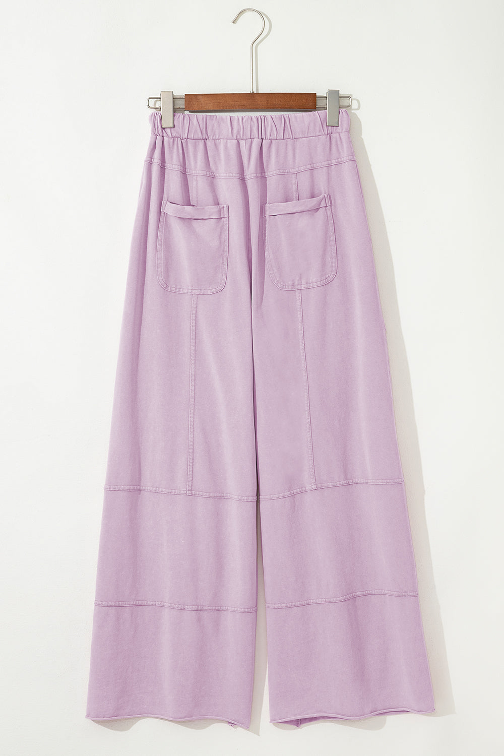 Pink Mineral Wash Exposed Seam Drawstring High Waist Wide Leg Cargo Pants Casual Shorts JT's Designer Fashion