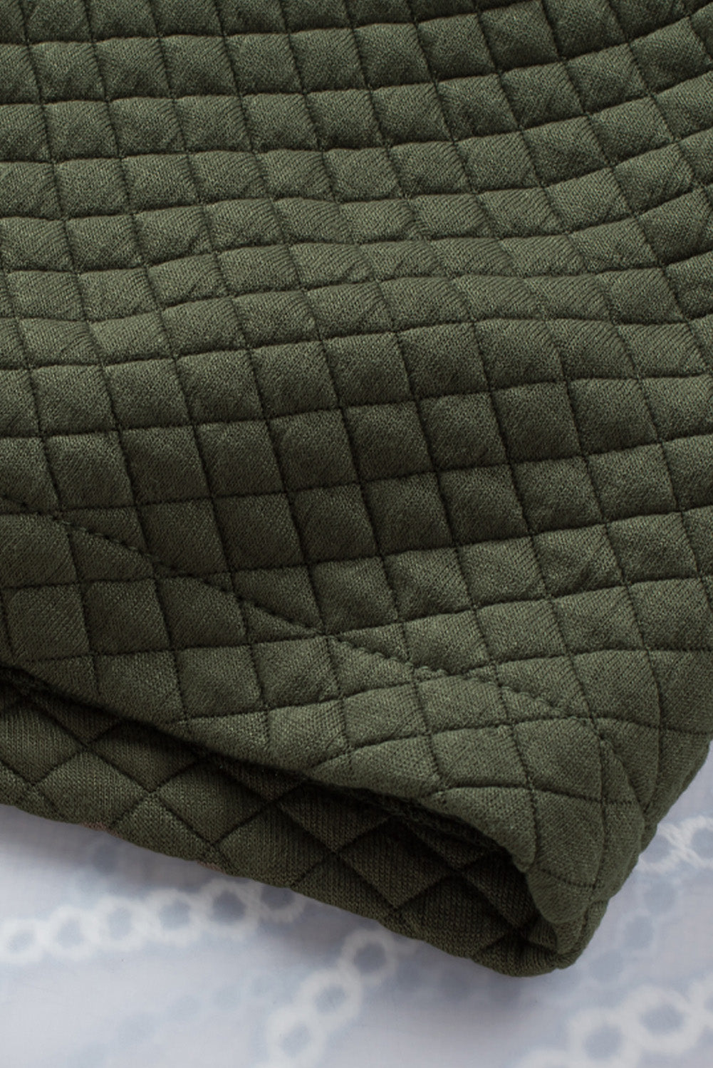 Green Retro Quilted Flap Pocket Button Shacket Jackets JT's Designer Fashion
