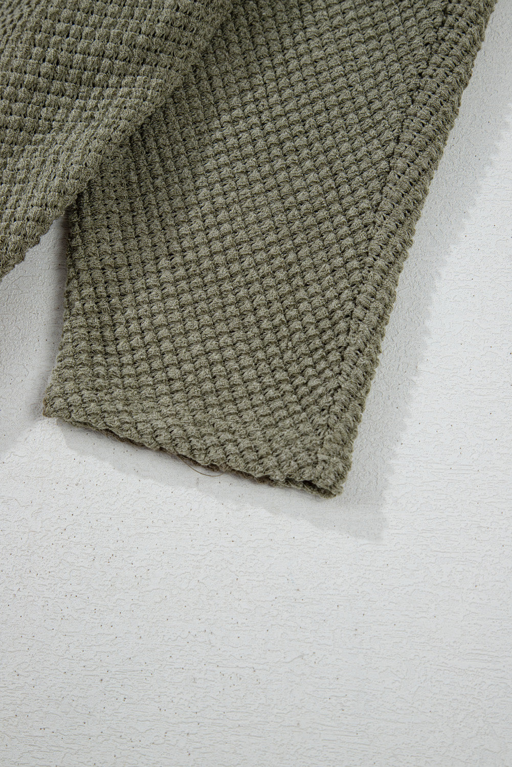 Seagrass Waffle Knit Drop Shoulder Open Front Pocketed Plus Size Cardigan Plus Size Sweaters & Cardigans JT's Designer Fashion