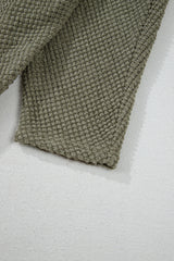 Seagrass Waffle Knit Drop Shoulder Open Front Pocketed Plus Size Cardigan Plus Size Sweaters & Cardigans JT's Designer Fashion