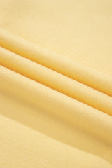 Yellow Cream Button Collar Drop Shoulder Pullover and Shorts 2pcs Outfit Short Sets JT's Designer Fashion