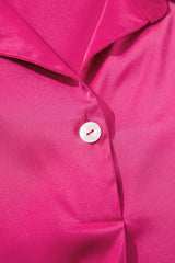 Rose Red Buttoned Collar Shift T-shirt Mini Dress Mini Dresses JT's Designer Fashion