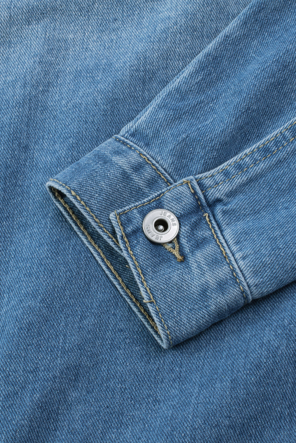 Sky Blue Distressed Contrast Hooded Denim Jacket with Pockets Denim Jackets JT's Designer Fashion