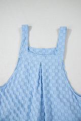 Checkered Pocketed Wide Leg Overalls Jumpsuits & Rompers JT's Designer Fashion