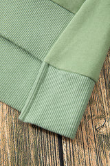 Smoke Green Solid O Neck High Low Hem Pullover Sweatshirt Sweatshirts & Hoodies JT's Designer Fashion