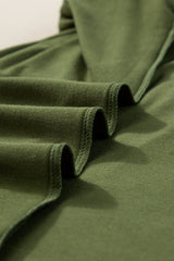 Fern Green Notched Neck Pleated Puff Sleeve Shift T-shirt Dress T Shirt Dresses JT's Designer Fashion