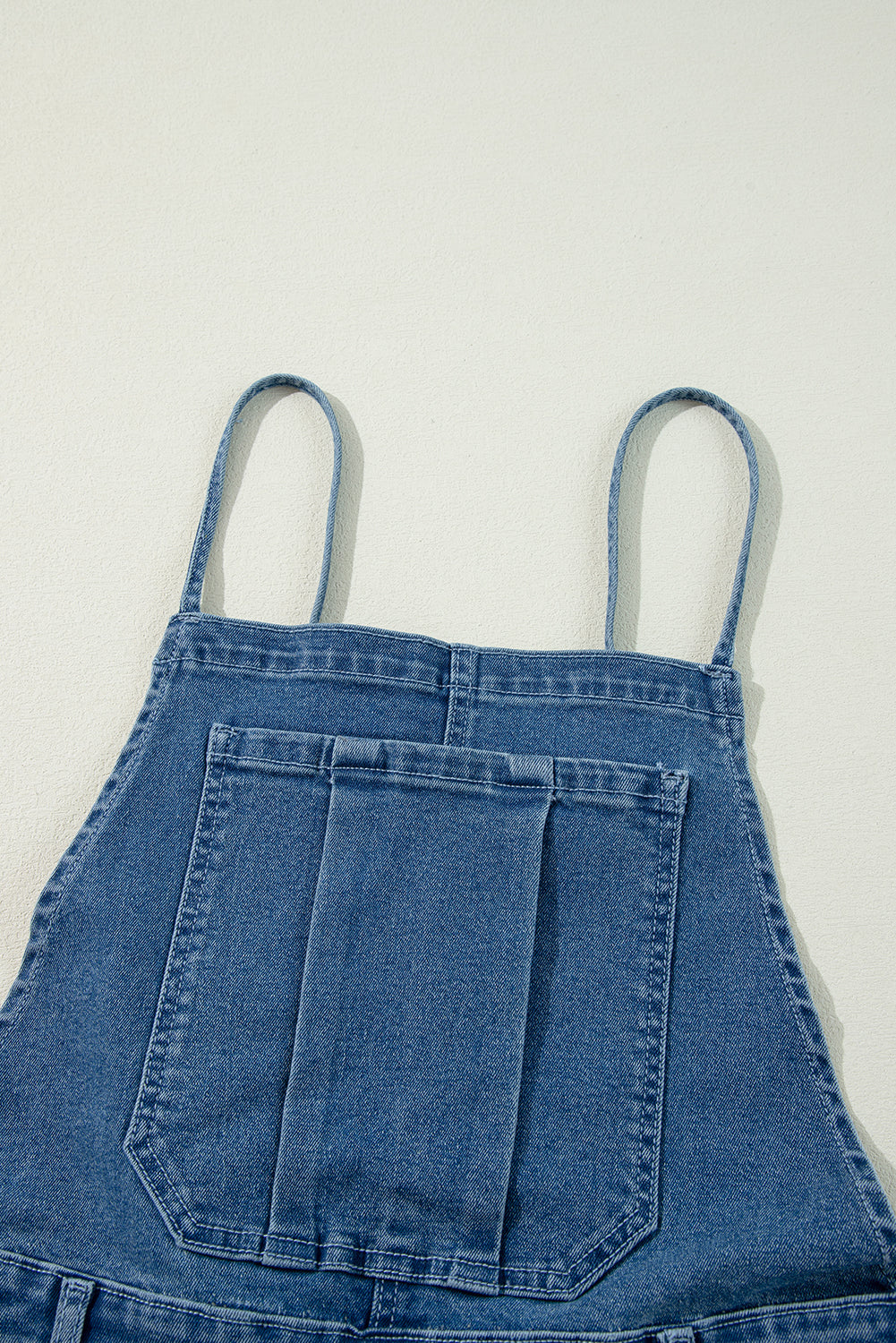 Dusk Blue Adjustable Tie Straps Cropped Wide Leg Denim Overalls Jumpsuits & Rompers JT's Designer Fashion