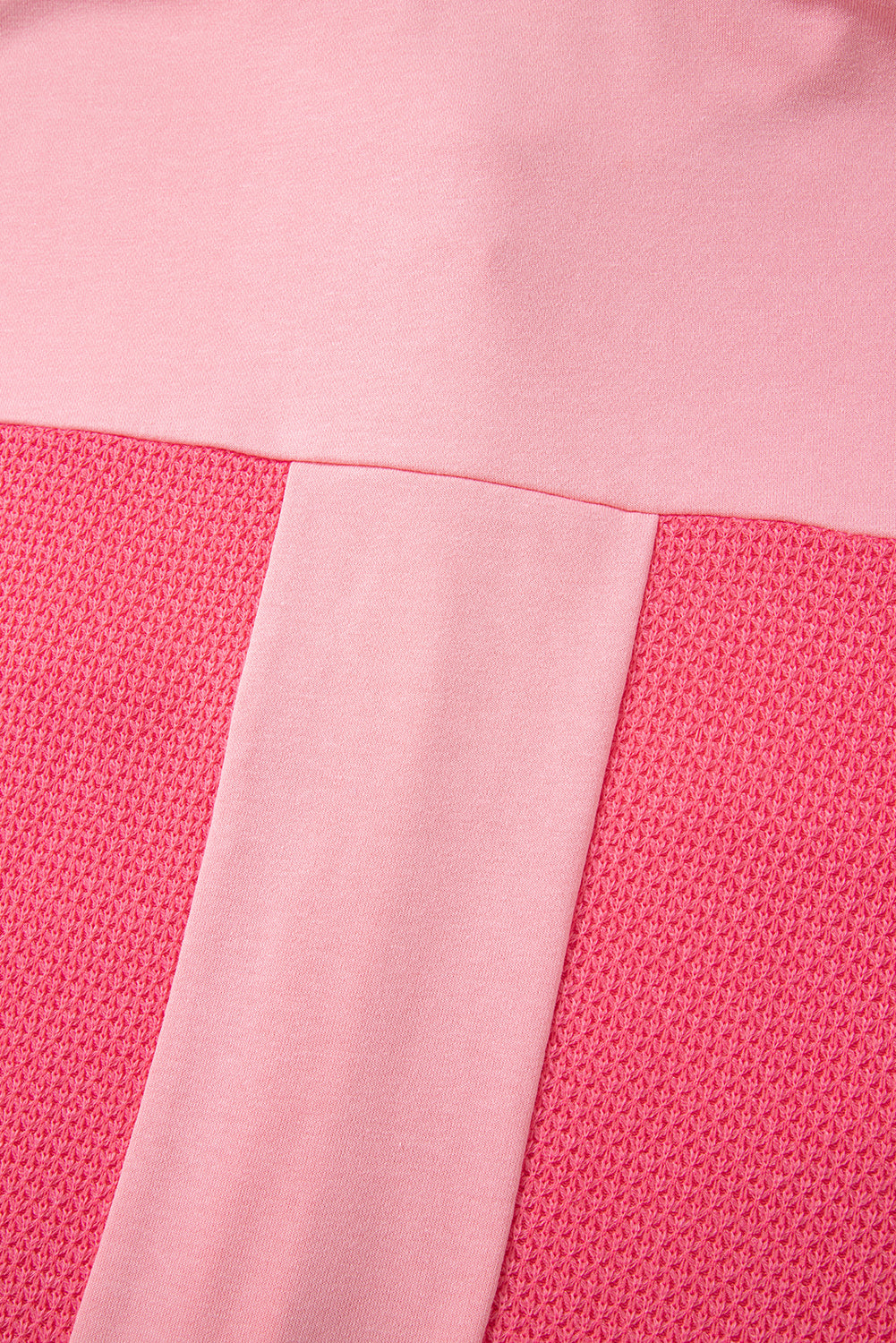 Peach Blossom Two Tone Contrast Waffle Knit Buttoned Loose Shacket Jackets JT's Designer Fashion
