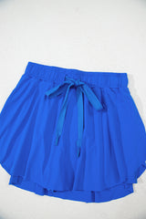 Sky Blue Drawstring High Waist Lined Tennis Skorts Skirts & Petticoat JT's Designer Fashion