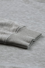 Gray Plain Crew Neck Pullover Sweatshirt Sweatshirts & Hoodies JT's Designer Fashion