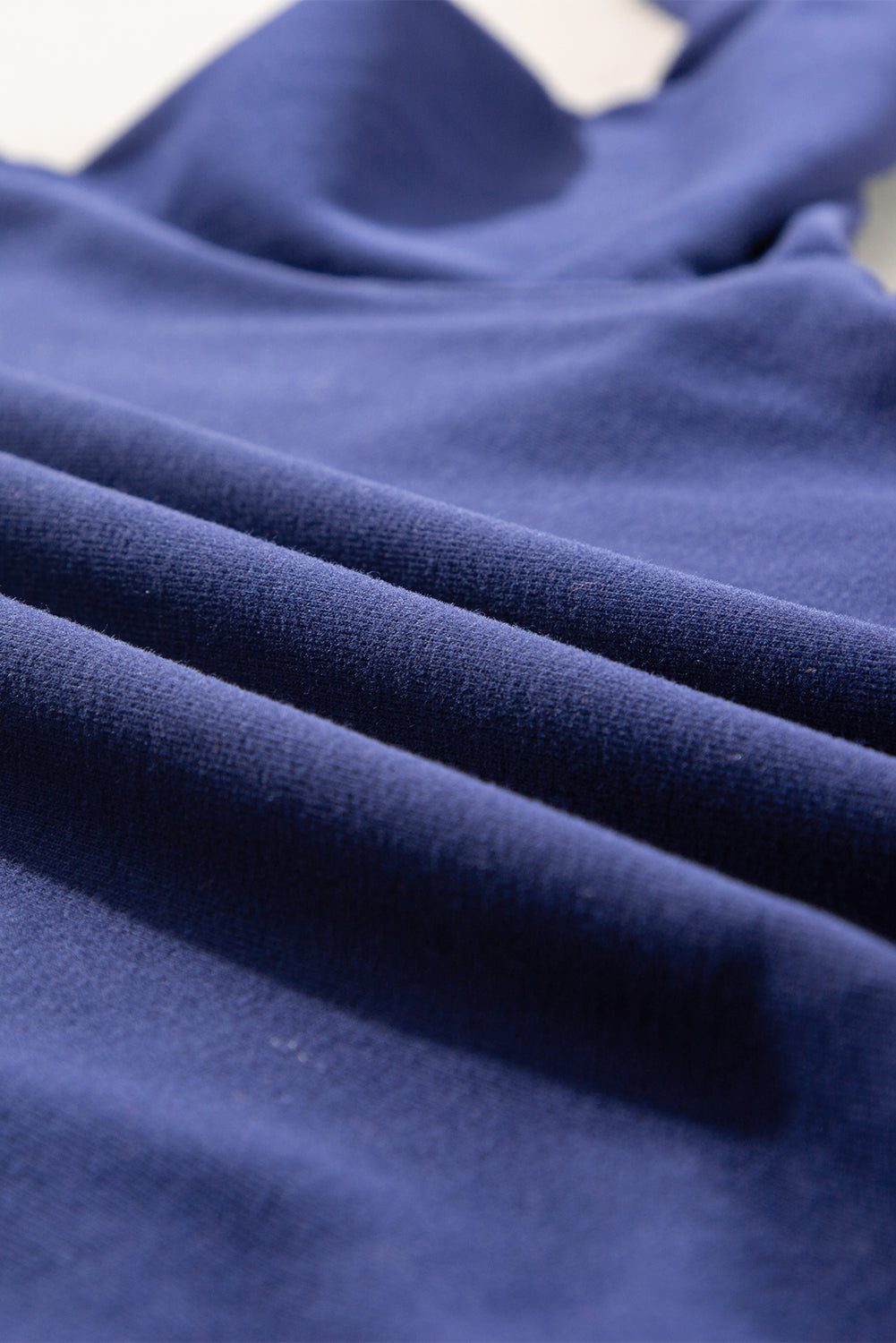 Navy Blue Plain Drop Shoulder Crewneck Pullover Sweatshirt Sweatshirts & Hoodies JT's Designer Fashion