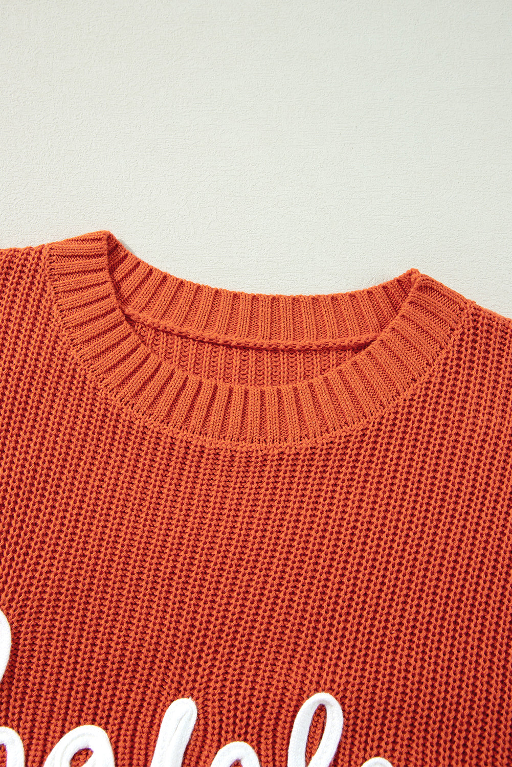 Gold Flame Thanks Giving Letter Graphic Crew Neck Sweater Sweaters JT's Designer Fashion