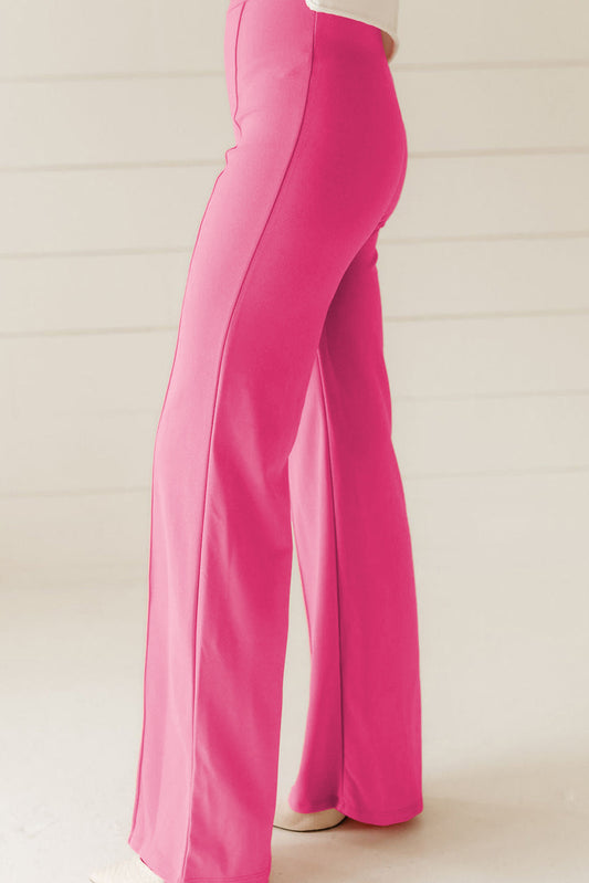 Sachet Pink High Waist Central Seam Flared Pants Pants & Culotte JT's Designer Fashion