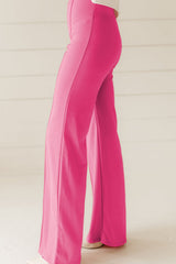 Sachet Pink High Waist Central Seam Flared Pants Pants & Culotte JT's Designer Fashion