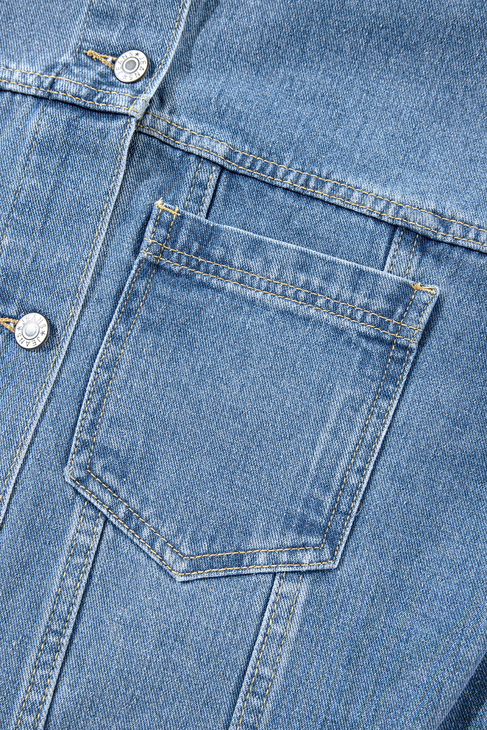 Wild Wind Washed Oversize Pocketed Denim Jacket Denim Jackets JT's Designer Fashion