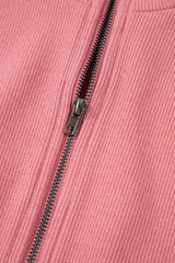 Mineral Red French Terry Zipped Collar Sleeveless Drawstring Waist Mini Dress Mini Dresses JT's Designer Fashion