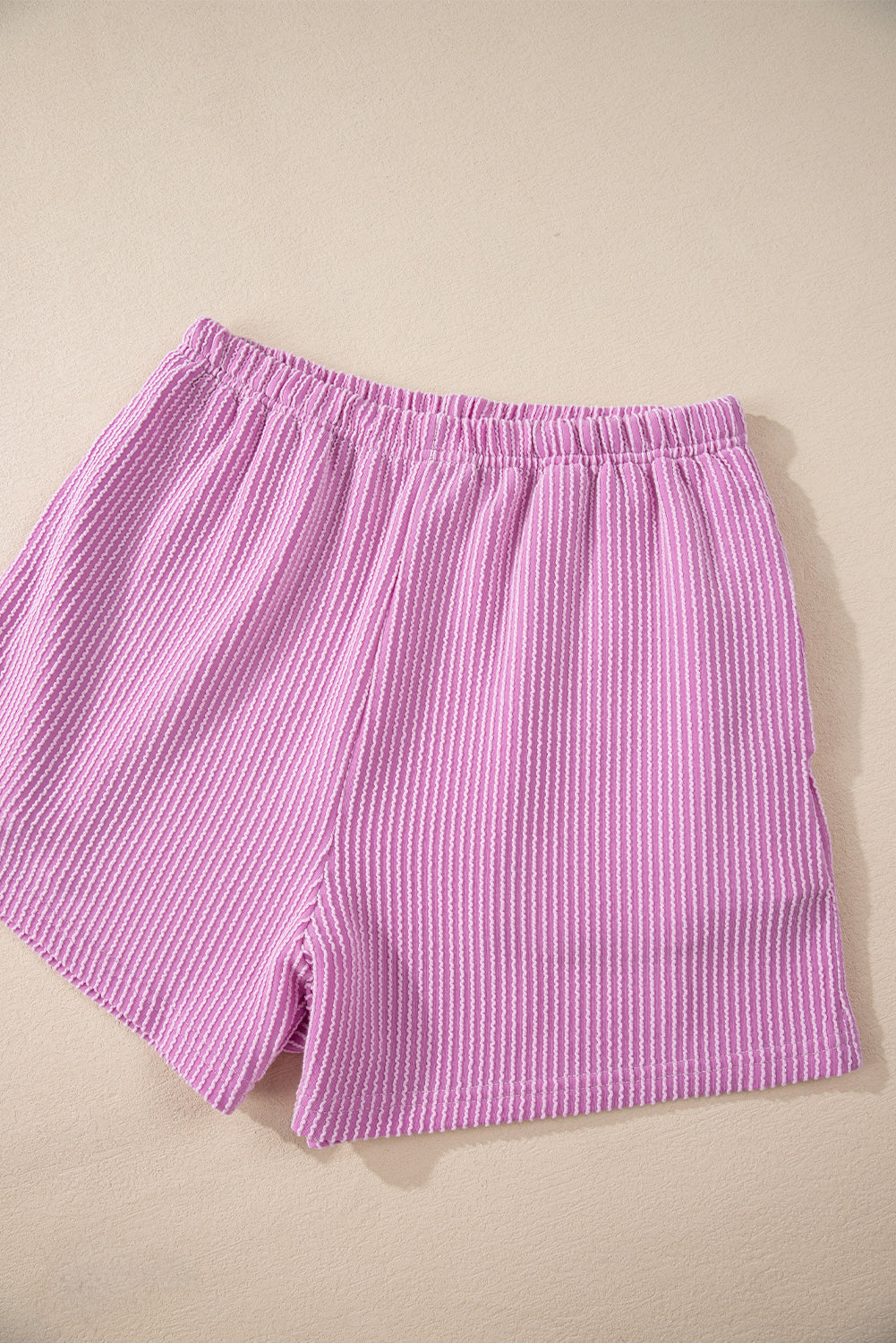 Phalaenopsis Corded Knit Long Sleeve Top and High Waist Shorts Set Short Sets JT's Designer Fashion