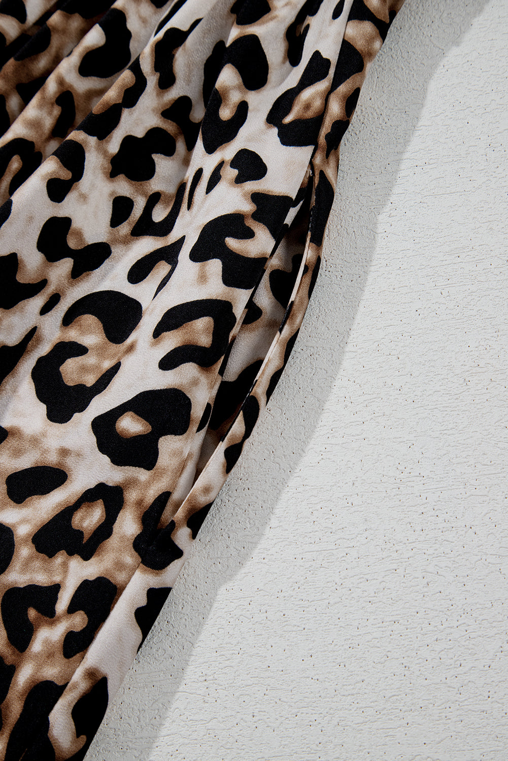 Brown Leopard Print Bubble Sleeve Square Neck Long Dress Maxi Dresses JT's Designer Fashion