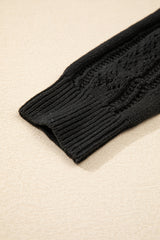 Black Open Knit Drop Shoulder Sweater Cardigan Cardigans JT's Designer Fashion