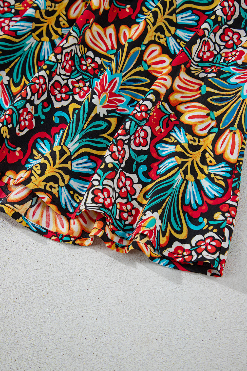 Black Boho Floral Print Thin Straps Sleeveless High Waist Maxi Dress Floral Dresses JT's Designer Fashion