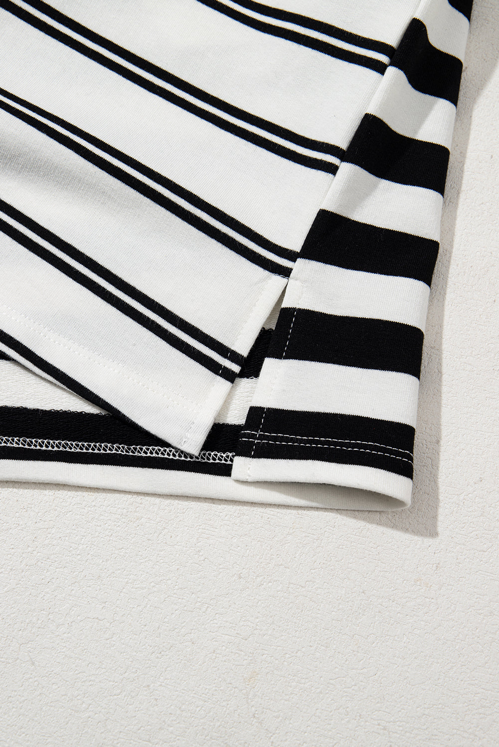Black Stripe Half Placket Polo T Shirt Dress T Shirt Dresses JT's Designer Fashion