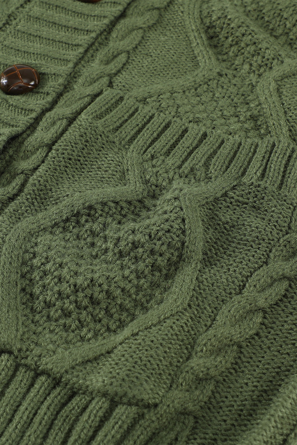 Green Front Pocket and Buttons Closure Cardigan Sweaters & Cardigans JT's Designer Fashion
