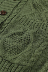 Green Front Pocket and Buttons Closure Cardigan Sweaters & Cardigans JT's Designer Fashion