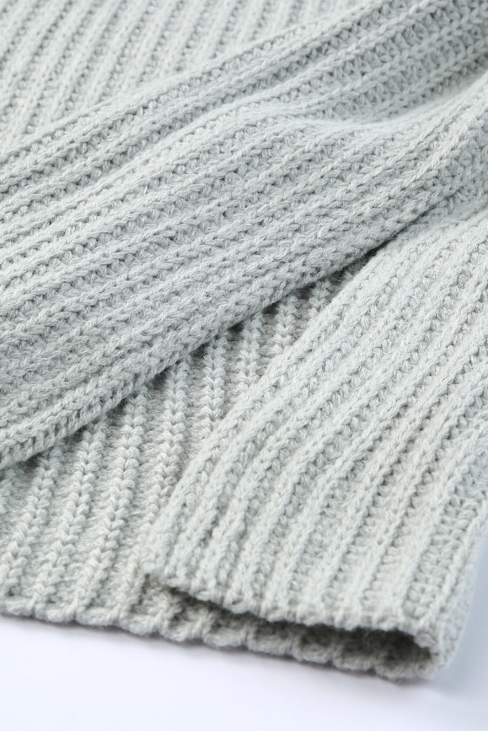Gray Buttoned Drop Shoulder Oversized Sweater Sweaters & Cardigans JT's Designer Fashion