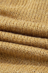 Light French Beige Lantern Sleeve Scallop V Neck Buttoned Front Cardigan Cardigans JT's Designer Fashion